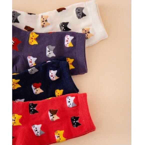 Colorful Cat Print Socks Bundle - Picture 3 of 5